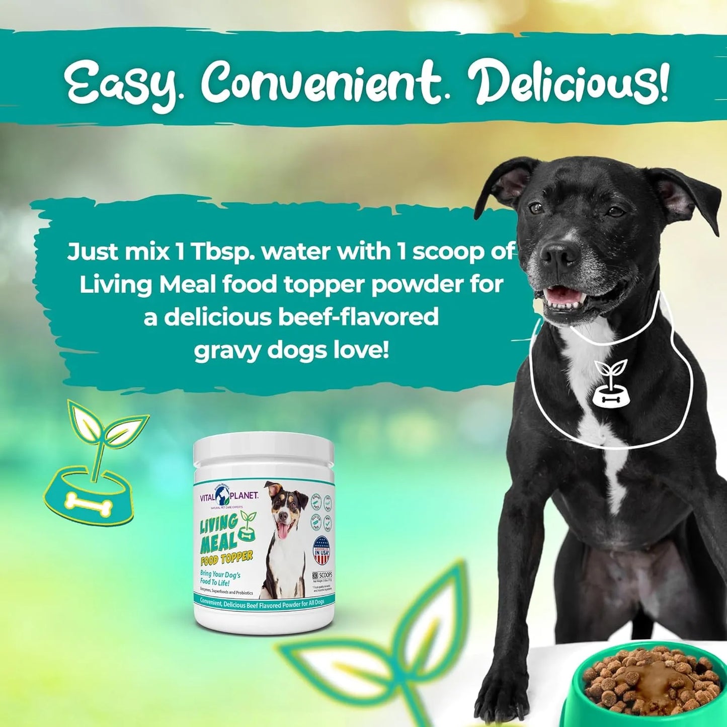Polvo Para Perros Con Enzimas Probióticos Y Superalimentos Vital Planet 3.92 Oz Nutrición Premium
