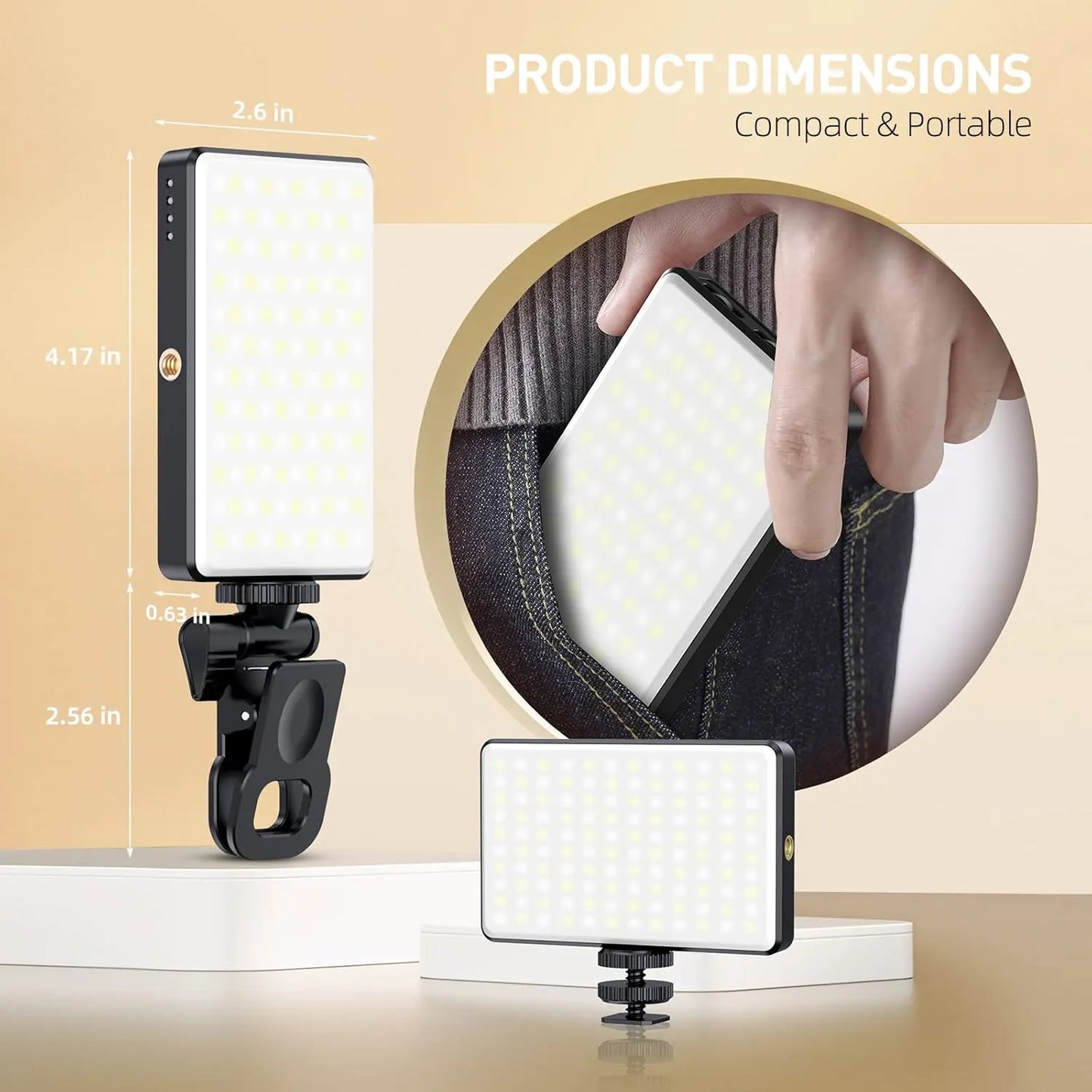 Meixitoy 120 Luces Led Para Teléfono Luz Selfie 3 Modos Recargable 5000Mah