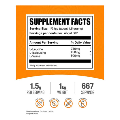 Bcaa 3 1 2 Polvo Aminoacidos Cadena Ramificada 1kg Somos Importaciones Gold