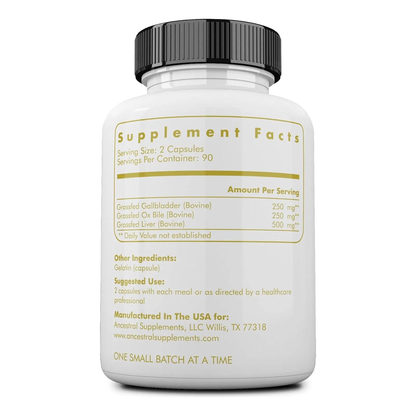 Suplemento Vesicula Biliar Con Bilis De Buey Higado 180 Capsulas Apoyo Digestivo