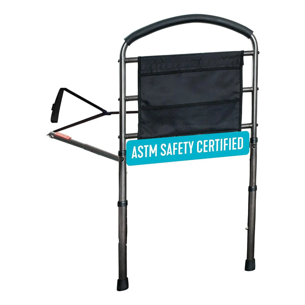 Barandilla De Cama Ajustable Para Mayores Con Asa De Asistencia Y Soporte 300 Lbs