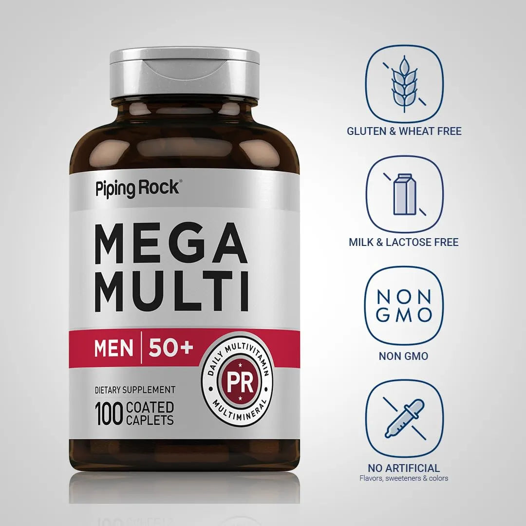 Multivitamínico Hombres Mayores 50 Años 100 Cápsulas Con Vitamina D3 Potasio Folato