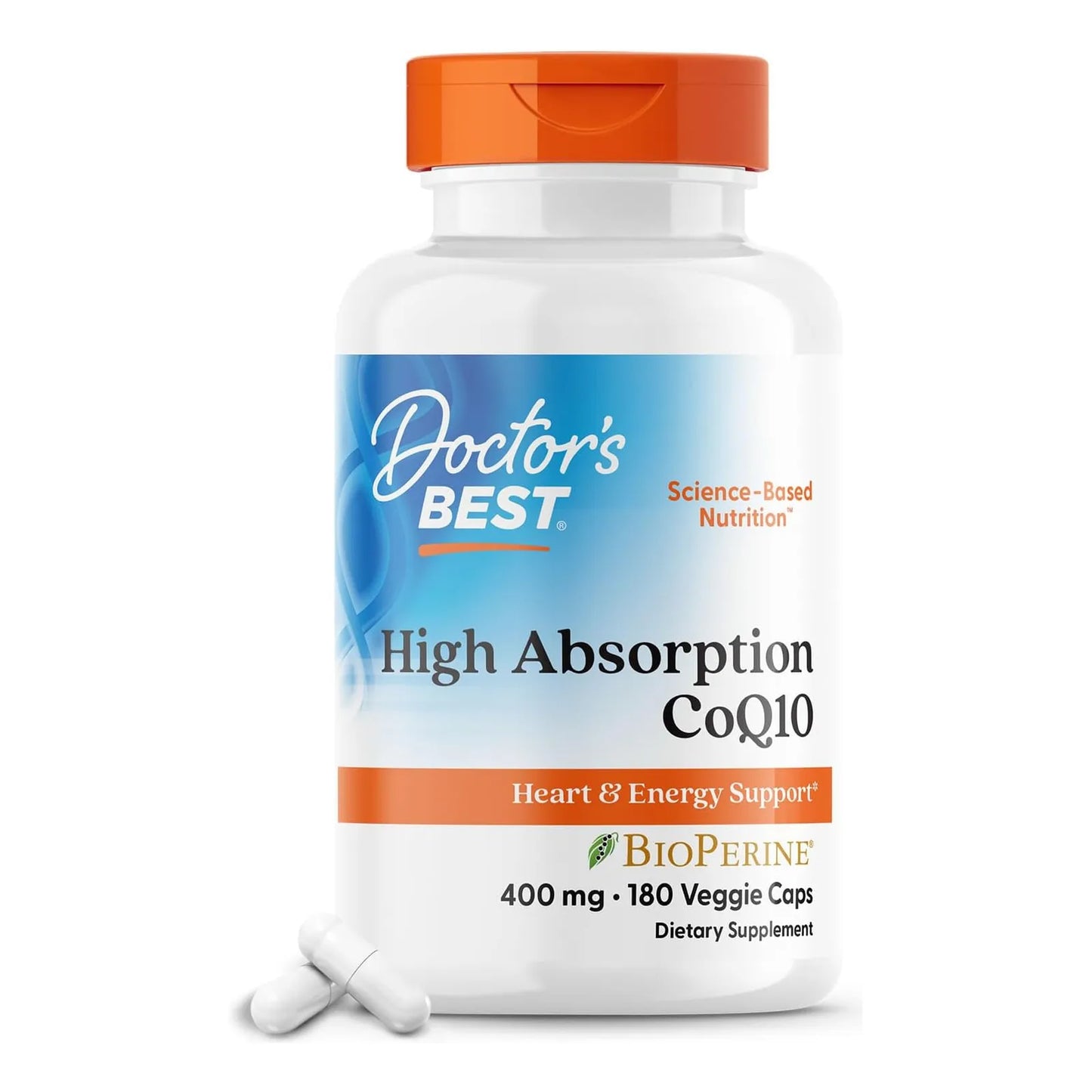 Doctor's Best CoQ10 Alta Absorción 400 Mg Con Bioperine 180 Cápsulas Vegano