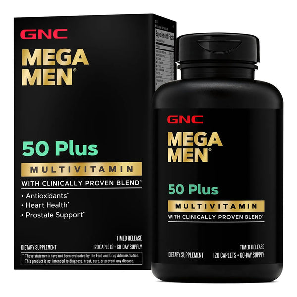 Mega Men 50 Plus Multivitaminico Para Hombres Salud Corazon Prostata Memoria 120 Capsulas