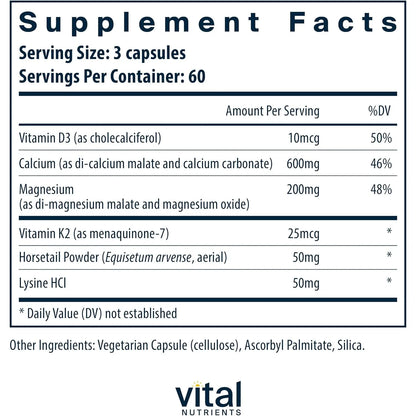 Suplemento Osteo Nutrientes Vitamina K2 D3 Calcio Magnesio 180 Capsulas Huesos Corazon