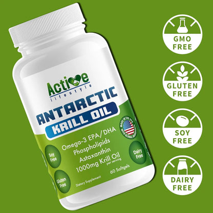 Aceite De Krill Antártico 1000 Mg Para Articulaciones Movilidad Memoria Y Corazón