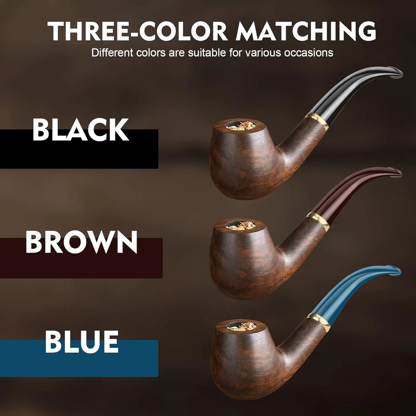 Pipa De Tabaco Scotte Madera Ebano Accesorios Completo Regalo Elegante
