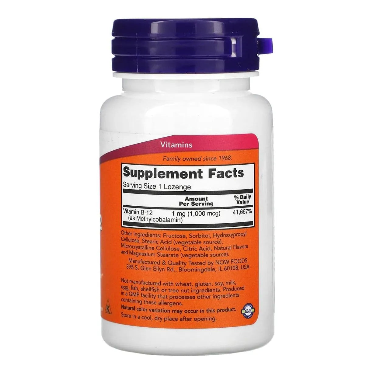 NOW Foods Metil B-12 1000mcg 200 Tabletas Energía Mental Y Concentración