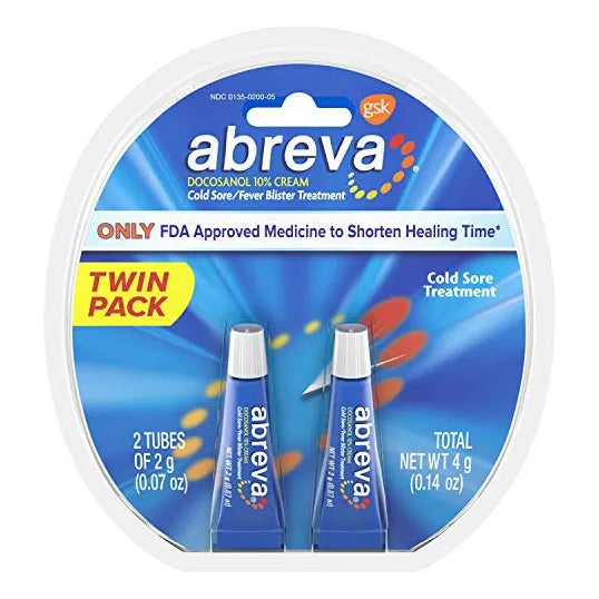 Abreva Docosanol Crema Labial Tratamiento Herpes Labial X 2 Tubos