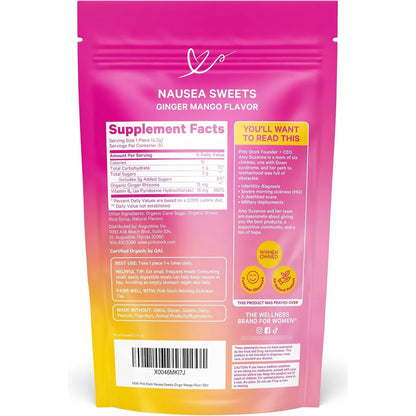 Caramelos Orgánicos De Mango Y Jengibre Con Vitamina B6 Pink Stork Alivia Náuseas Embarazo