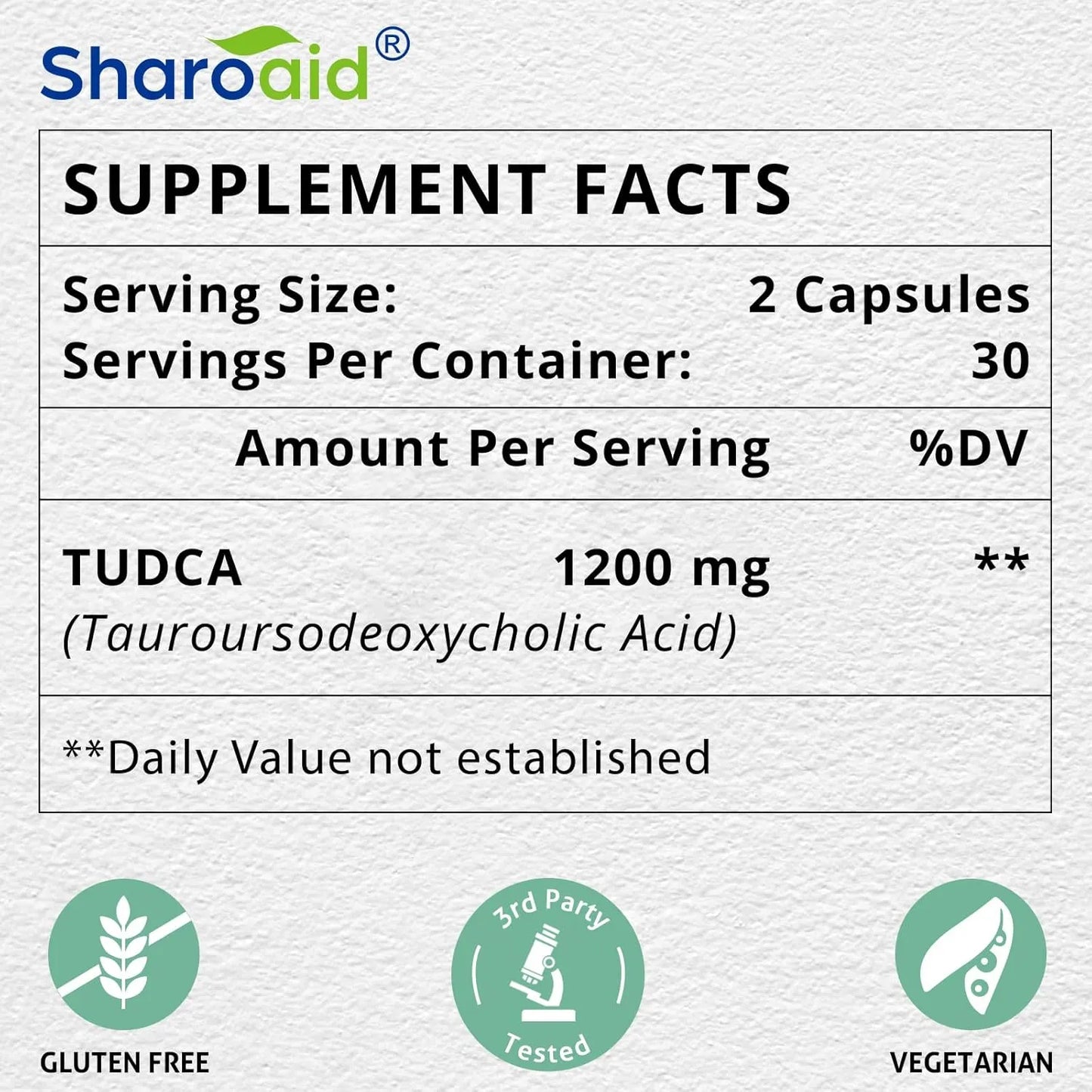 Suplemento TUDCA 1200 Mg Apoyo Hepático Limpieza Y Desintoxicación Vegano