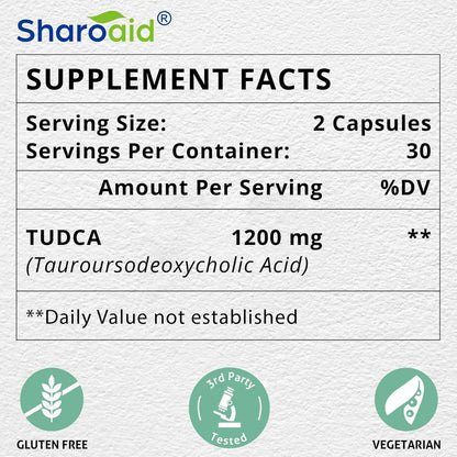 Suplemento TUDCA 1200 Mg Apoyo Hepático Limpieza Y Desintoxicación Vegano