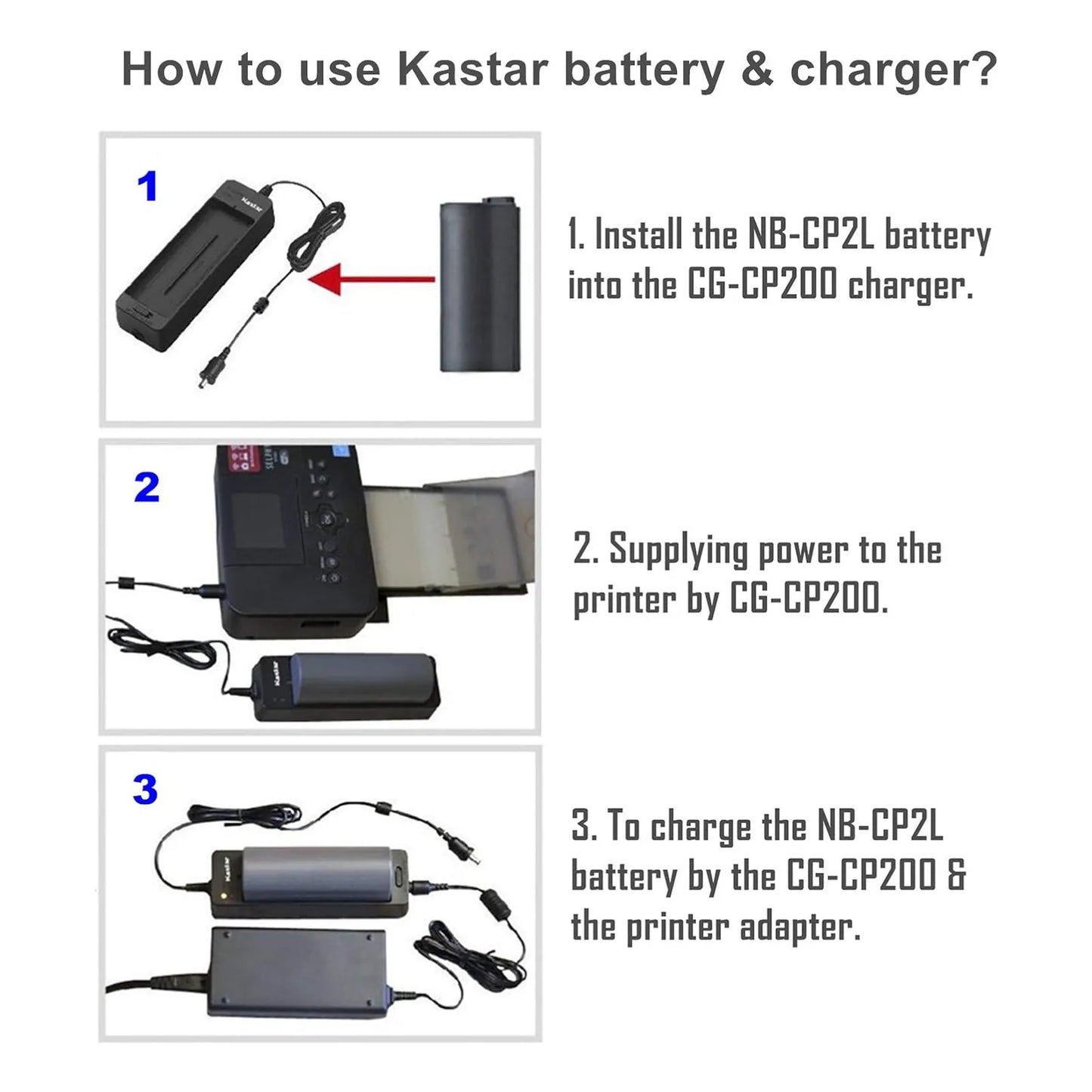 Cargador Y 2 Baterias Kastar Para Canon Selphy Cp910 Cp1200 Cp1300 Impresora Fotografica