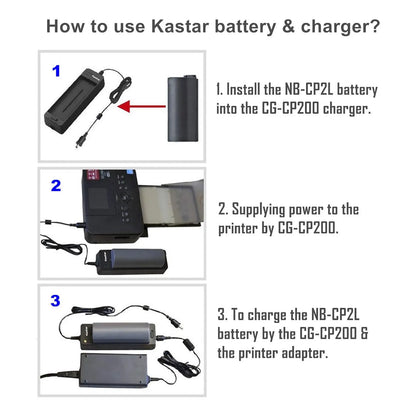 Cargador Y 2 Baterias Kastar Para Canon Selphy Cp910 Cp1200 Cp1300 Impresora Fotografica