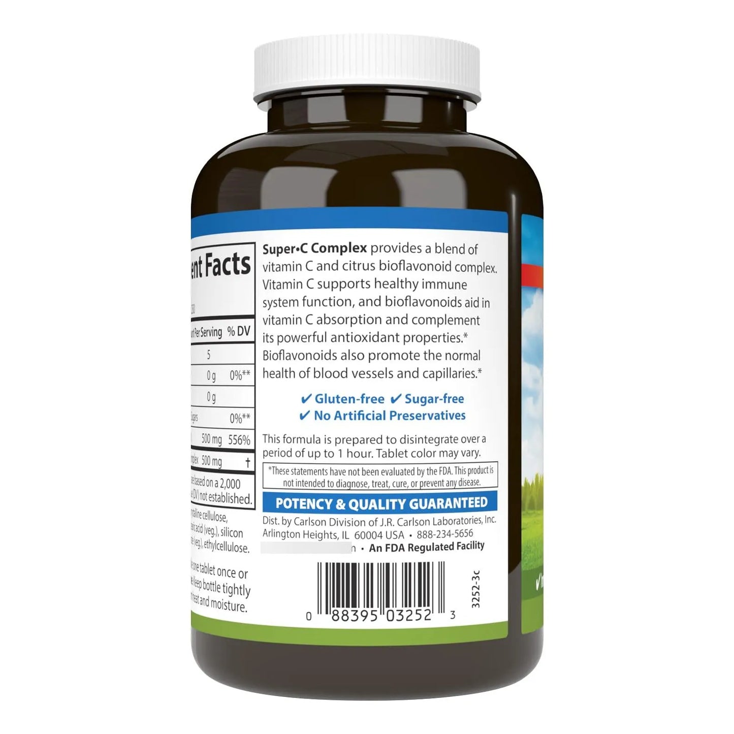 Complejo Super C Vitamina C Bioflavonoides Antioxidante 250 Tabletas Vegetarianas