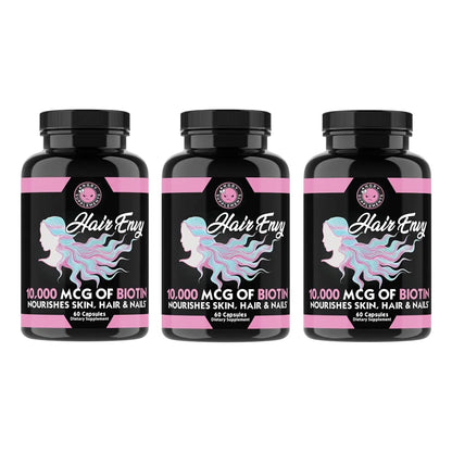 Hair Envy 10000 Mcg Biotina Queratina Suplemento Cabello Uñas Piel