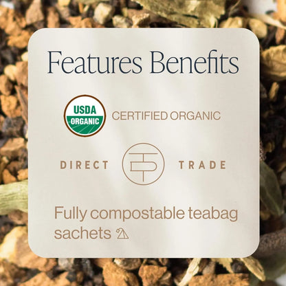 Té Negro Masala Chai Orgánico En Bolsitas 50 Unidades Energizante Y Aromatico