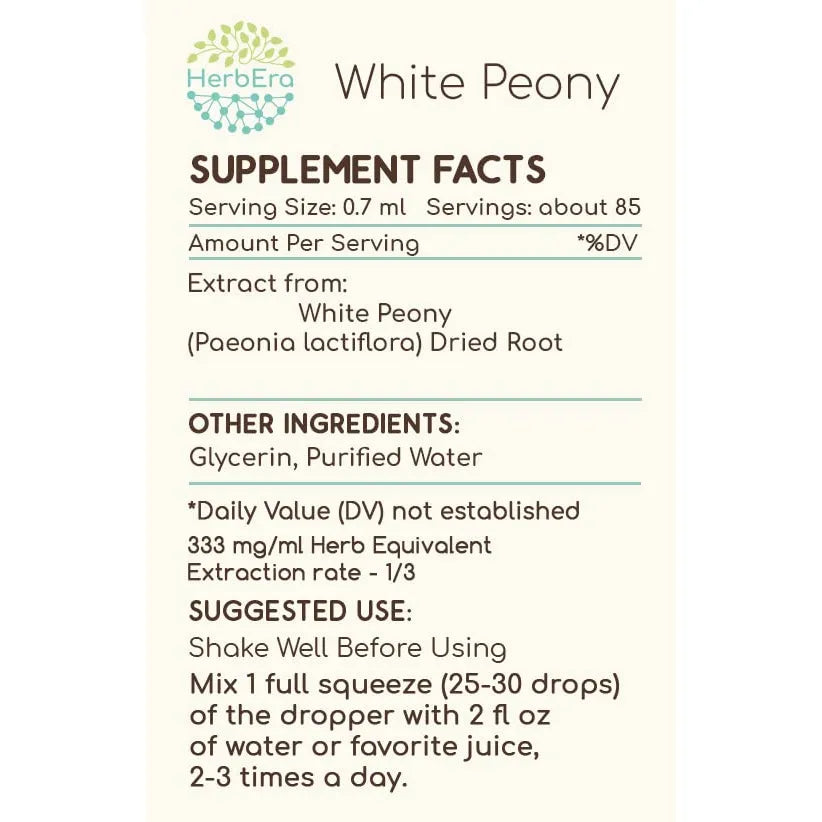 Extracto Liquido De Peonia Blanca Natural Raiz Paeonia Lactiflora 2 Onzas