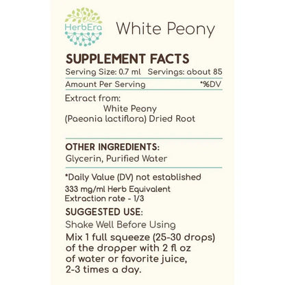 Extracto Liquido De Peonia Blanca Natural Raiz Paeonia Lactiflora 2 Onzas