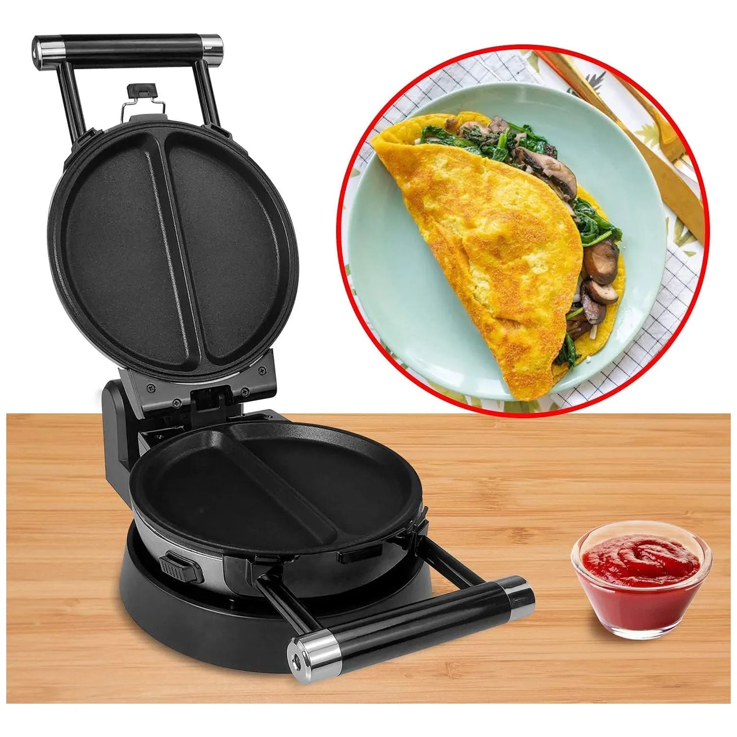Maquina 3 En 1 Para Gofres Tortillas Y Waffles Platos Intercambiables Antiadherentes