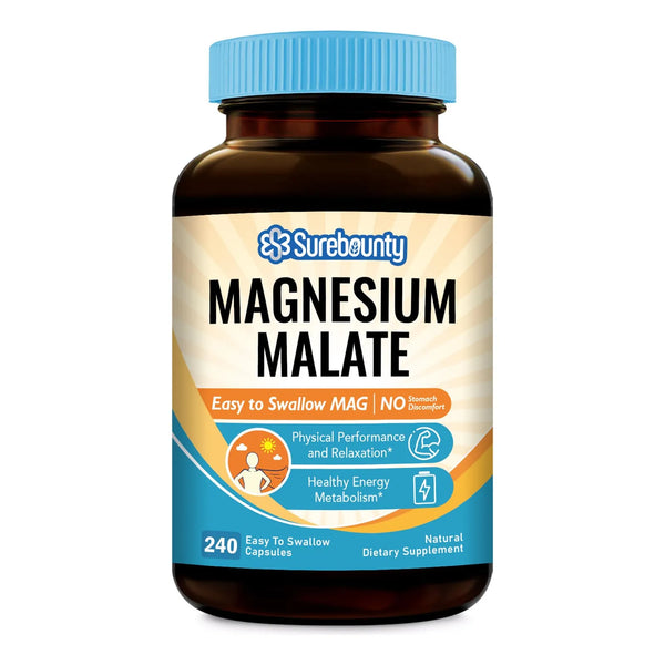 Capsulas Malato De Magnesio 410 Mg Alta Absorcion Energia Y Apoyo Muscular 240 Unidades Veganas