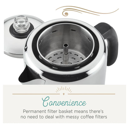 Percolador De Cafe Farberware 47053 Yosemite 12 Tazas Acero Inoxidable Envio Gratis