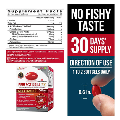 Aceite De Krill Antártico 1000 Mg Omega 3 EPA DHA Fosfolípidos Y Astaxantina