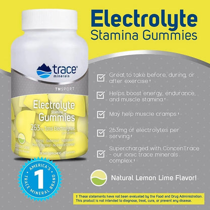 Gomitas De Energia Y Resistencia Con Electrolitos Sabor Lima Trace Minerals 90 Unidades