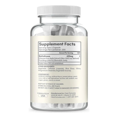 Nattokinase 4000 Fu 200 Capsulas Enzima Natural Soporte Cardiovascular