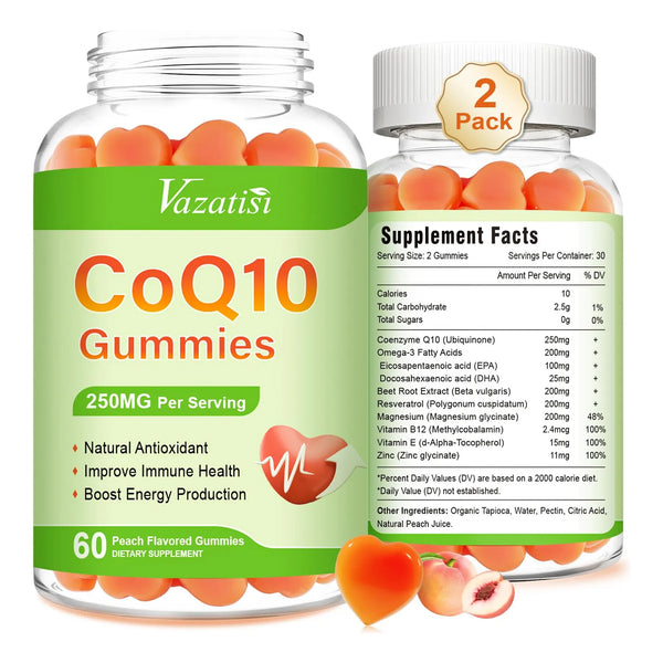 Gomitas Coq10 Omega 3 Magnesio Vitamina B12 Energía Celular Antioxidante