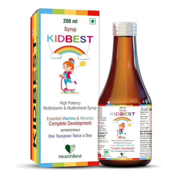 Kidbest Jarabe Multivitamínico Infantil 200 Ml Sabor Delicioso Para Niños 3 A 13 Años