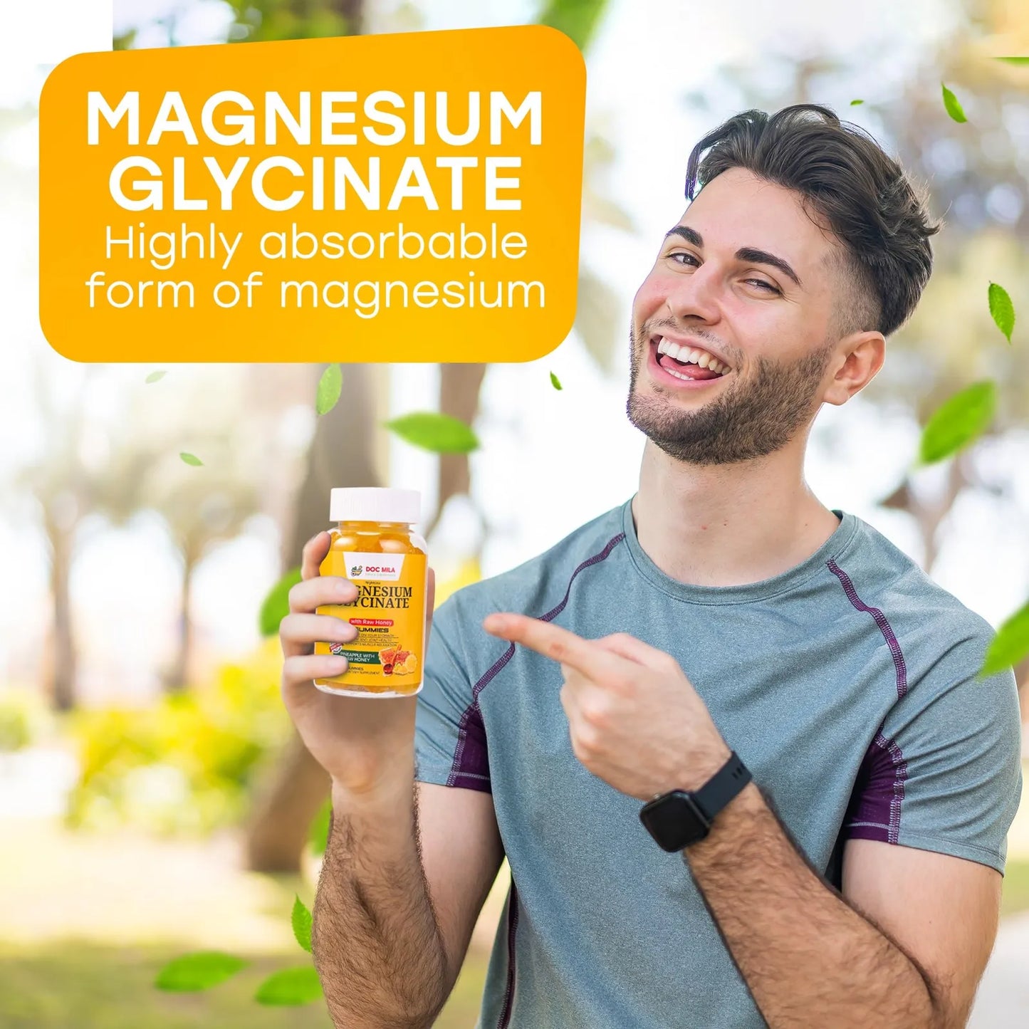 Gomitas De Glicinato De Magnesio 100 Mg Para Dormir Profundo Sabor Piña Con Miel