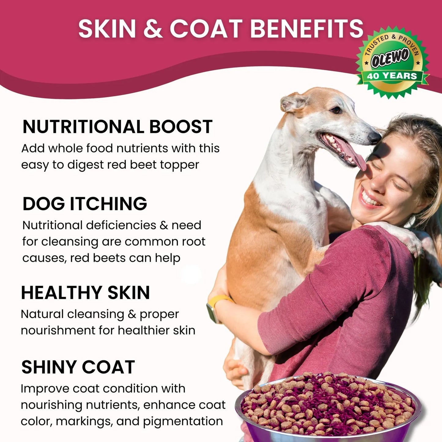Remolacha Roja Olewo Para Perros Suplemento Natural Piel Y Pelaje 5.5 Libras