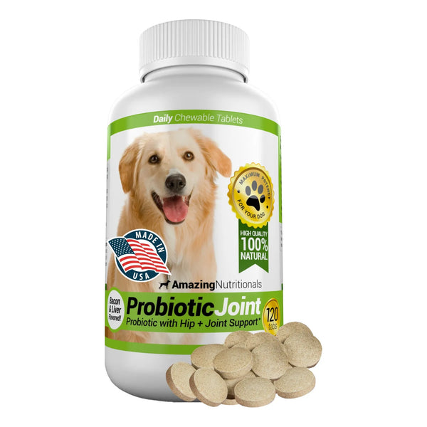 Probiótico Para Perros Sabor Tocino Apoyo Articular Y Digestivo 120 Tabletas