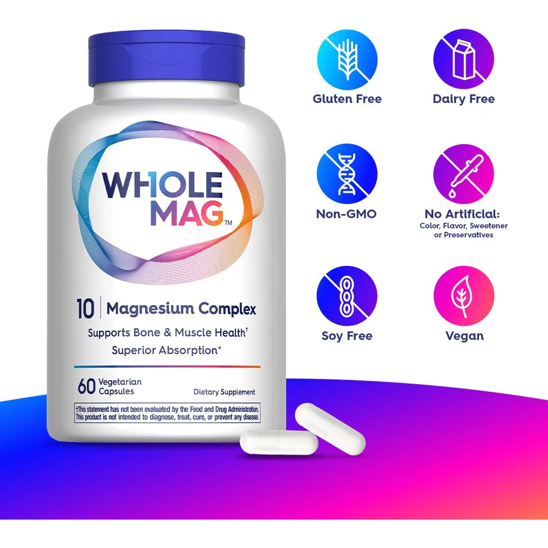 Complejo De Magnesio 10 En 1 60 Capsulas Salud Muscular Osea Y Nerviosa