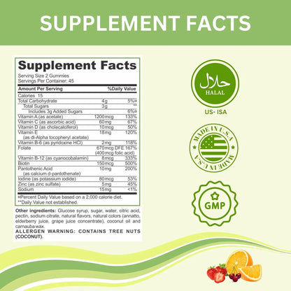 Multivitaminas Halal Gomitas Adultos 90 Unidades Greenfield Nutritions Energia E Inmunidad