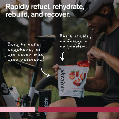 Recovery Sport Drink Mix Proteina Leche Carbohidratos Electrolitos Probióticos Post Entrenamiento Fresas Crema