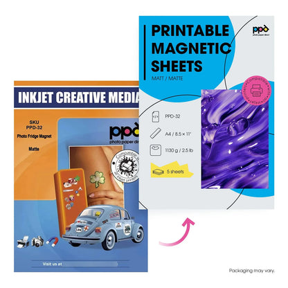 Hojas Magnéticas Imprimibles Mate Paquete 5 Para Impresora De Inyección De Tinta