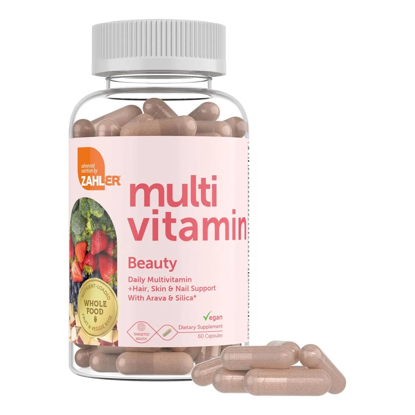 Multivitaminico Diario Cabello Uñas Piel Con Hierro 60 Capsulas Vegano Kosher