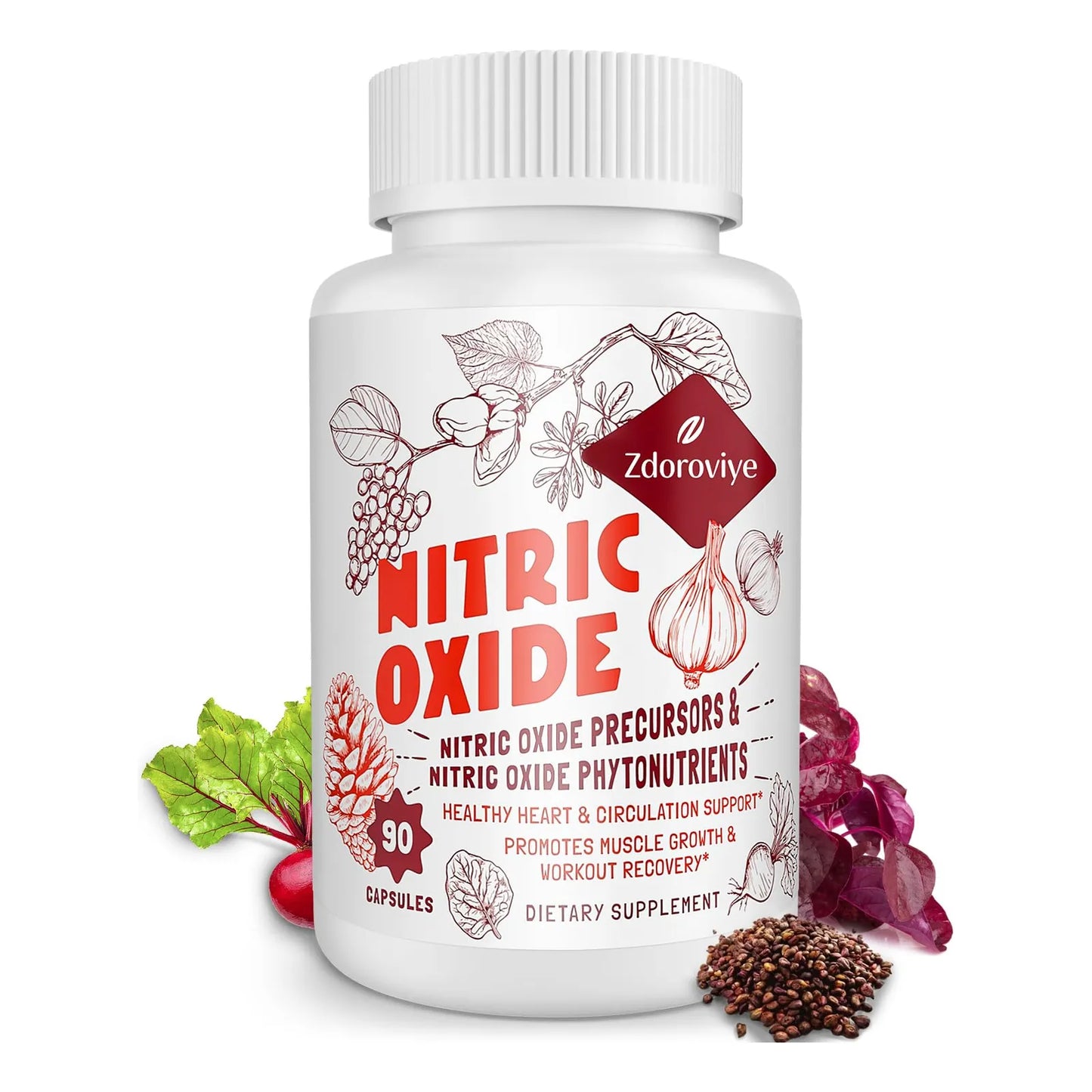 Suplemento De Óxido Nítrico 13 En 1 2255 Mg Para Corazón Y Energía 90 Cápsulas