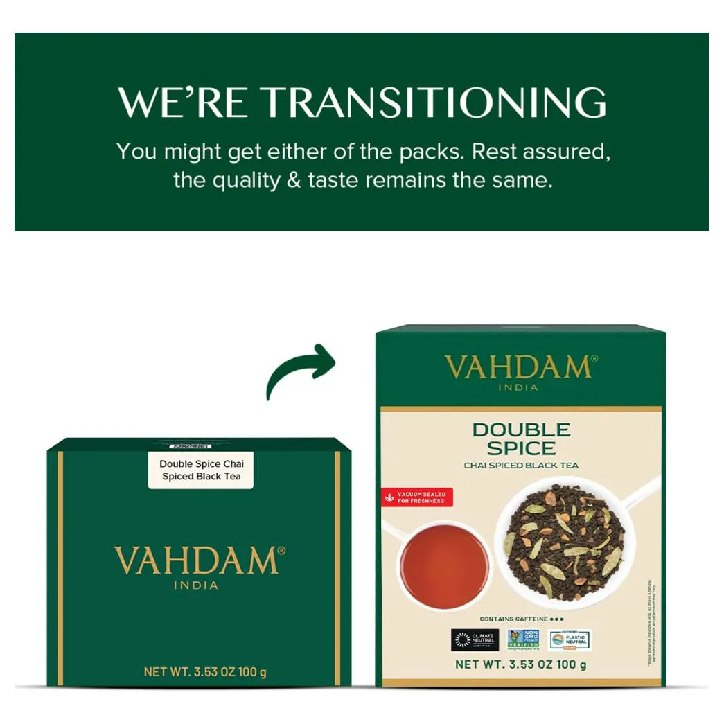 Té Masala Chai Doble Especia 100 Tazas 200 G Fuerte Picante Vahdam