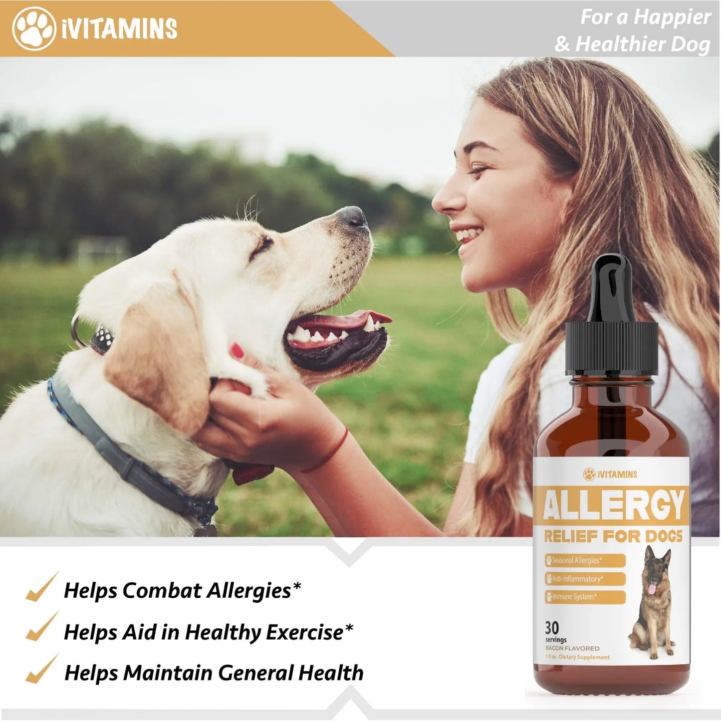 Suplemento Líquido Natural Para Alergias Y Picazón En Perros Alivio Rápido Y Efectivo