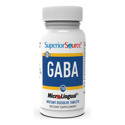 Tabletas Microlingües GABA 100 Mg Disolución Rápida 100 Unidades Apoyo Cerebral Y Relajación