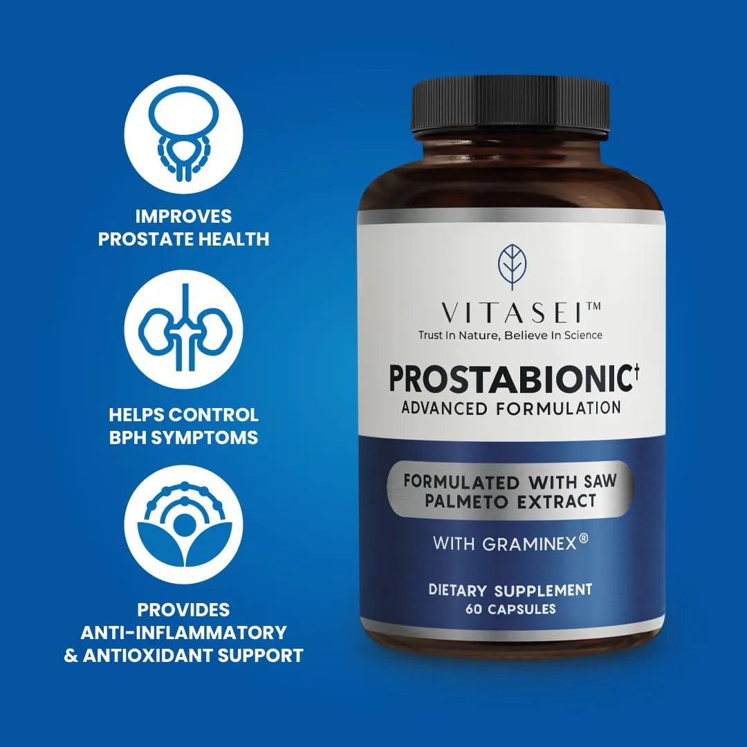 Suplemento Prostático Con Saw Palmetto Bioquercetina Pygeum Mejora Control Vejiga 60 Cápsulas