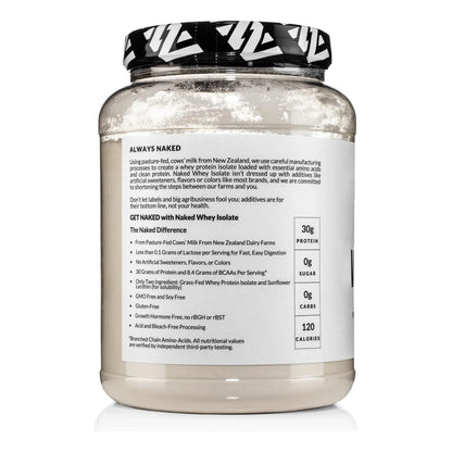 Naked Whey Proteina Aislada De Suero Alimentada Con Pasto Sin Sabor 28 Porciones