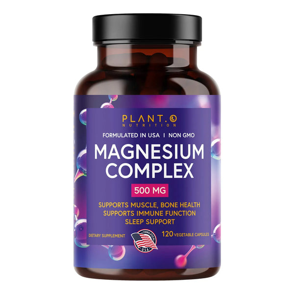 Suplemento De Magnesio Premium 500 Mg Oxido Y Citrato Alta Absorcion 120 Capsulas Vegano