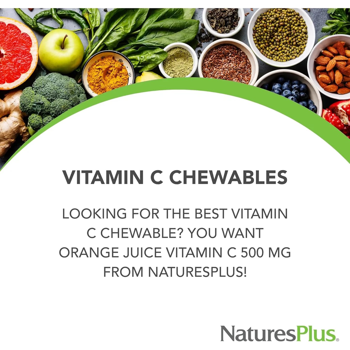 Jugo De Naranja Masticable 500 Mg Vitamina C 180 Tabletas NaturesPlus
