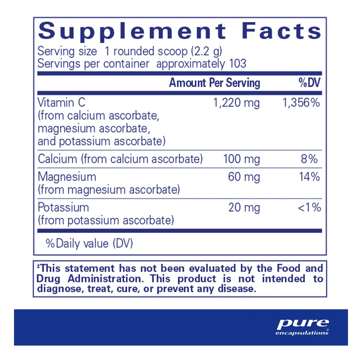 Vitamina C En Polvo Hipoalergenica 227g Antioxidante Y Suave Con El Estomago