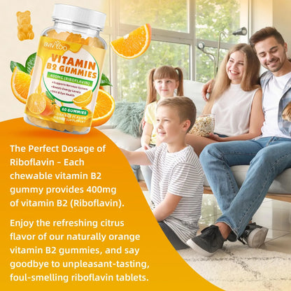 Gomitas De Vitamina B2 Riboflavina 400 Mg Para Niños Y Adultos Alivio Migraña Veganas