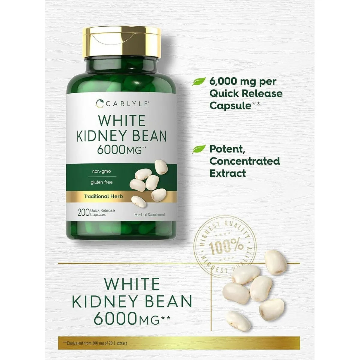 Suplemento Natural De Frijol Blanco 6000mg Cápsulas Sin Ogm - Imagen 6